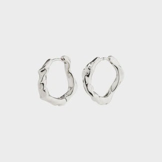 Pilgrim Anne Recycled Hoops Silver Plated
