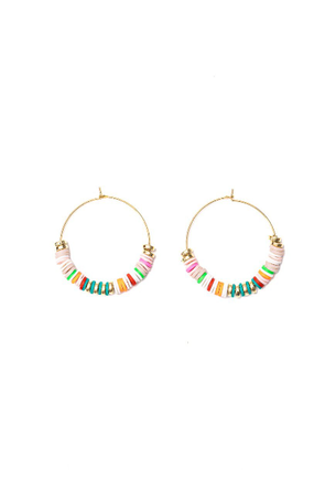 Stilen Orla Pink Green Hoop Earrings