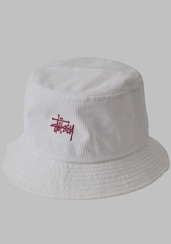 White stussy hot sale bucket hat