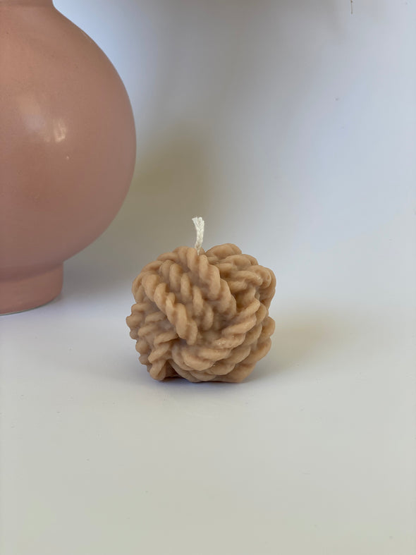 Rope Ball Candle Beige