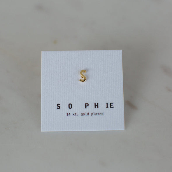 Sophie Little Letter Stud Single Gold