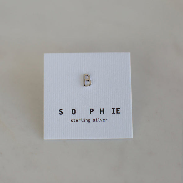 Sophie Little Letter Stud Single Silver