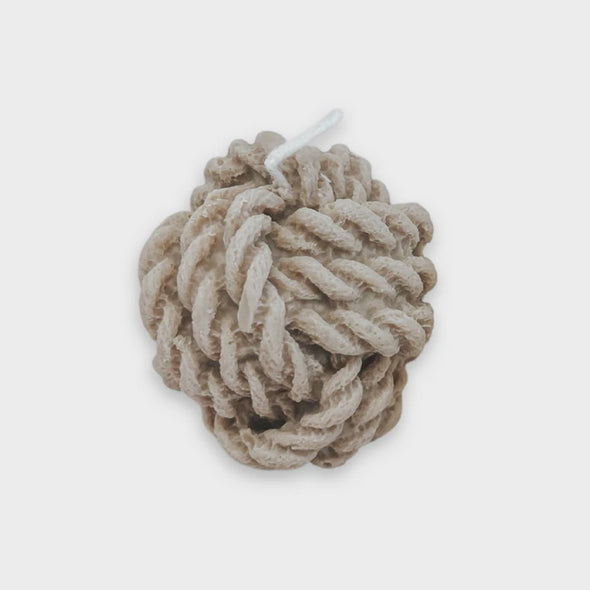 Rope Ball Candle Beige