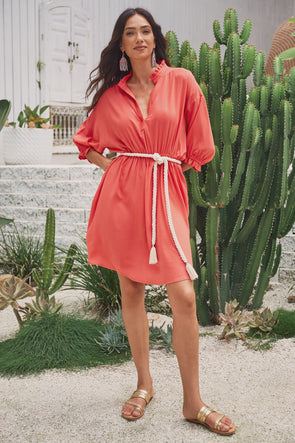 Haven Tropicana Rope Dress Coral