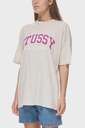 Stussy World League Relaxed Tee White Sand